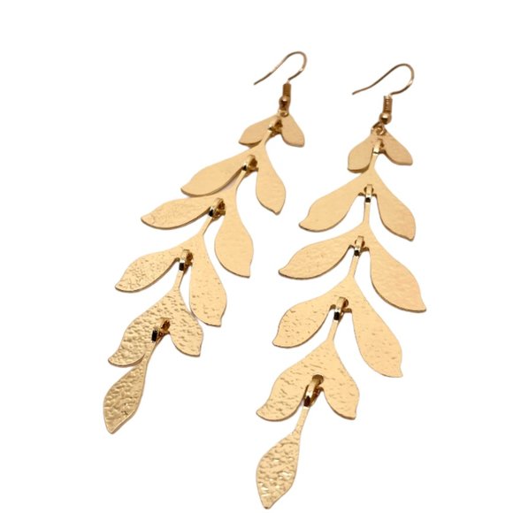 ⭐️✨ FREE Leaf Floral Drop Dangle Minimal Modern Hipster Hippie Tiered Earrings - Picture 1 of 7